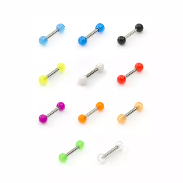 Barra para Tragus Hélice Daith Torre Ceñida Cartílago Piercing de Pesas UV Color