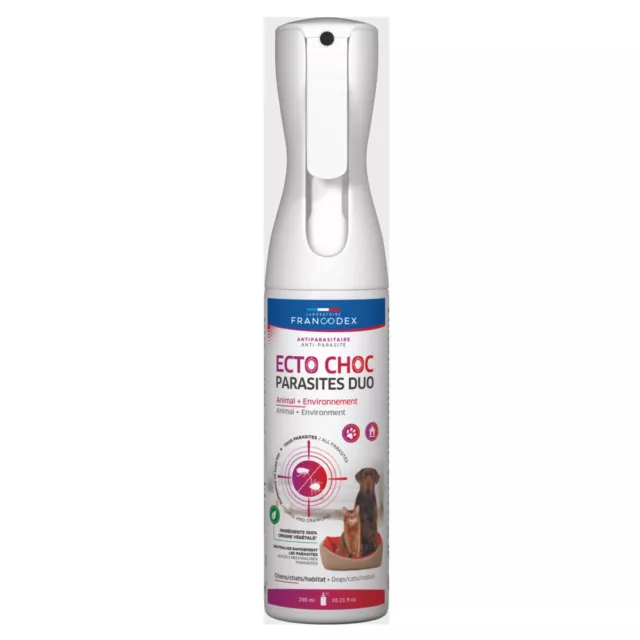 Ecto Choc Parasites duo 290 ml antiparasitaires pour chiens, chats et habitat