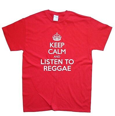 Mantieni la calma e ascoltare il Reggae T-shirt in 15 Colori Taglie S M L XL XXL
