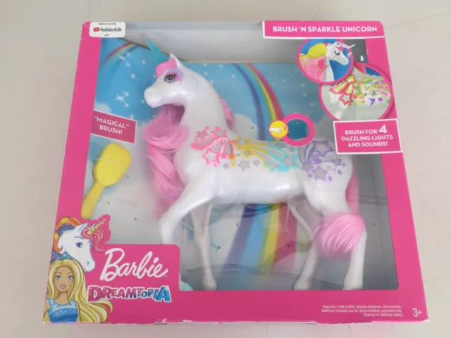 MATTEL BARBIE GFH60 Dreamtopia Brush n Sparkle Unicorn Toy new