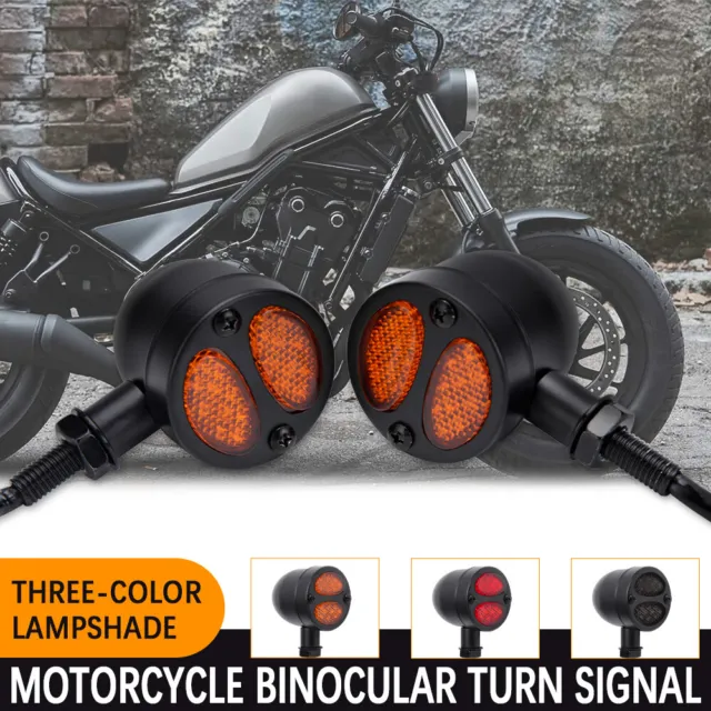 For Bobber Cafe Racer LED Motorcycle Bullet Brake Running Turn Signal Tail Light