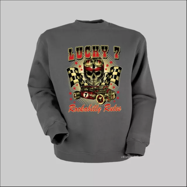 Rockabilly Sweatshirt HotRod custom Auto-rennen Meile 50s Vintagestyle *1103 gr