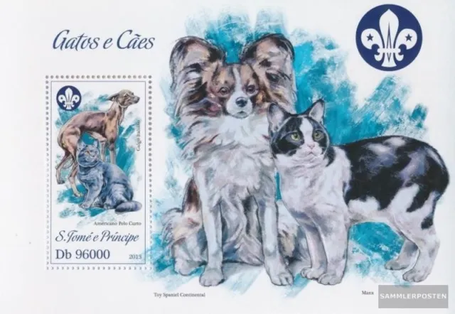 Sao Tome e Principe Block 896 (kompl. Ausgabe) postfrisch 2013 Katzen und Hunde