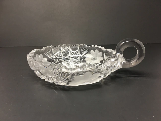 Antique ABP American Brilliant Period Cut Glass Nappy Dish 6” Diameter