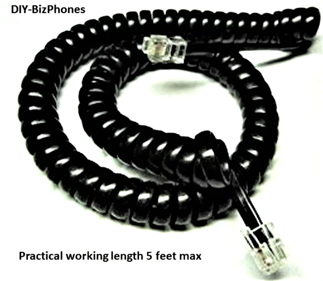 Avaya Handset Receiver Curly Phone Cord Partner 6D 18D Series 1 2 Black 9 Ft