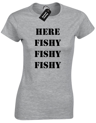 Qui di PESCE PESCIOLINO DONNA T shirt Divertente Pesca Pescatore Carpa Abbigliamento Pesca sportiva