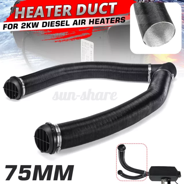 75mm Pipe Ducting T Piece Warm Air Outlet Vent Hose Clip For Diesel Heater Set