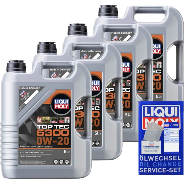 LIQUI MOLY Motoröl 0W-20 Top Tec – 5 Liter, ACEA C5, API SN, Für Moderne Benzin- Und Diesel-Motoren