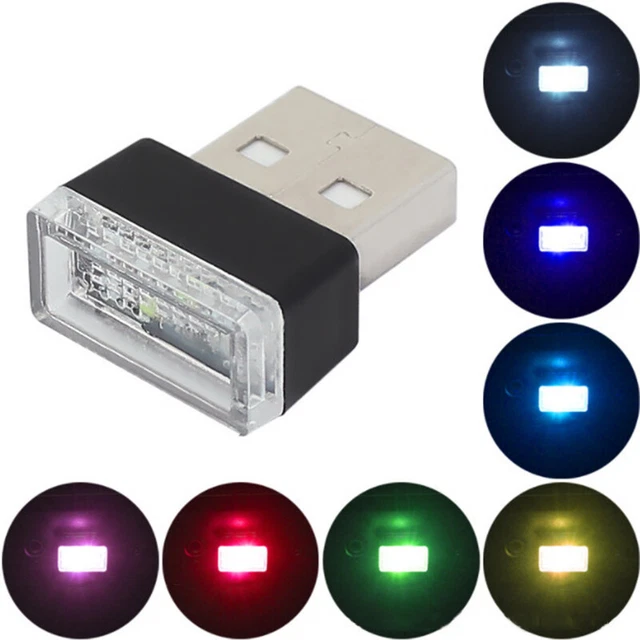 1PC USB LED Mini Car Light Neon Atmosphere Ambient Bright Lamp Light Accessories