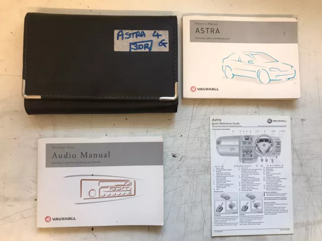 Vauxhall Astra Mk4 G  3dr Owners Handbook Manual  Book. + Case. 2002  - 2005 B2