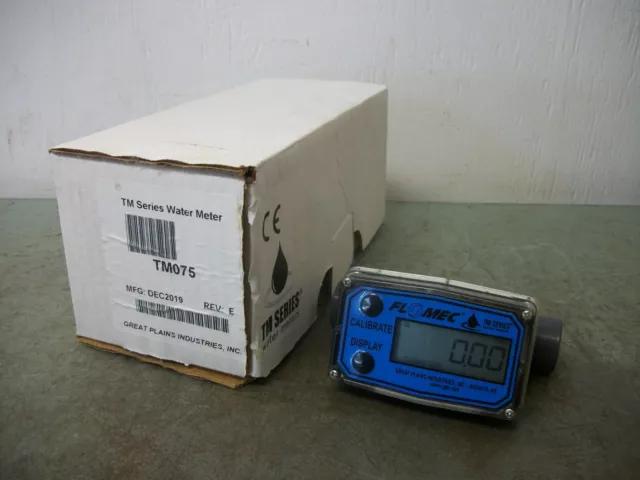 Great Plains Industries Flomec Tm Series Digital Lcd Water Meter Tm075 Nib