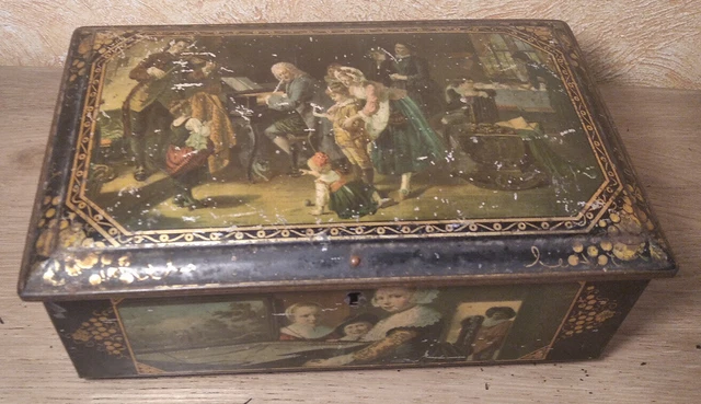 Boite publicitaire en tôle lithographiée (gaufrettes