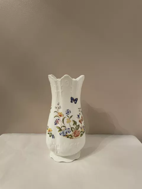 AYNSLEY English  “Cottage Garden” Vase  Fine  Bone China  England  8 3/8" Tall.