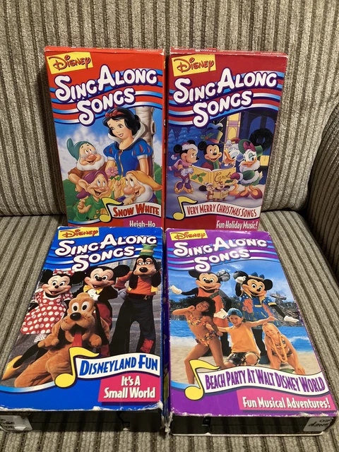 DISNEY SING ALONG Songs VHS Tape Lot Disneyland Fun Snow White Beach ...