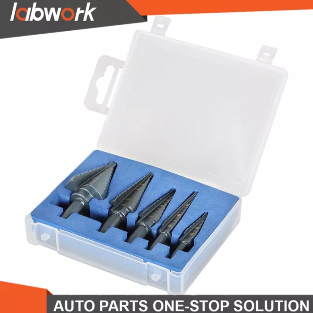 Labwork Step Drill Bit Set Black Oxide M2 Multiple Hole 50 5 Pcs Size 1/8-1-3/8"