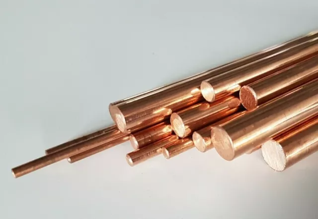Copper Round Solid Rod Bar C101 Grade 3/16" 1/4" 5/16" 3/8" & 1/2" Diameter