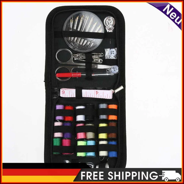 70 piezas Kit de costura doméstica hilo manual portátil compacto para principiantes y adultos