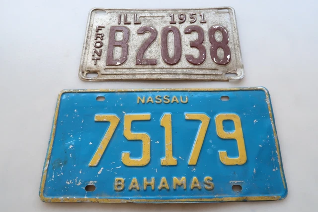 NASSAU, BAHAMAS LICENSE Plate - Vintage Light Blue and Yellow  display picture 1