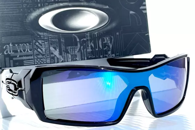 Oakley OIL RIG polished BLACK POLARIZED Galaxy BLUE Mirror lens Sunglass 9081 Oakley OIL RIG polished BLACK POLARIZED Galaxy BLUE Mirror lens Sunglass 9081