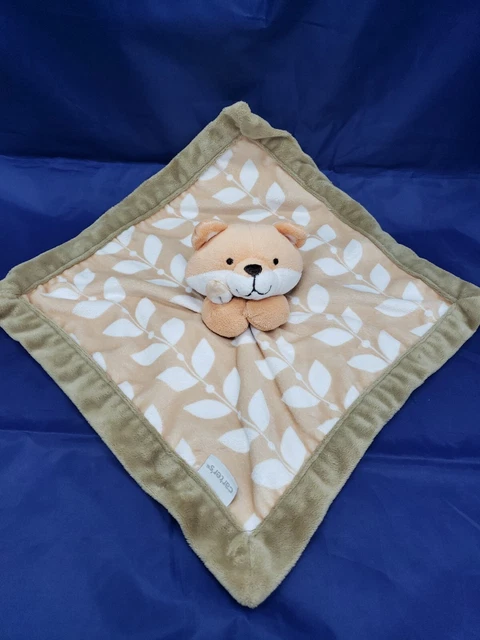 Carters Orange Fox baby lovey tan light brown plush blanket 2012 FREE SHIPPING
