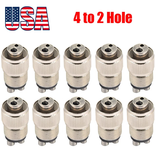 Dental High Speed Handpiece Turbine Adapter from 4  to 2 Holes Changer Connector