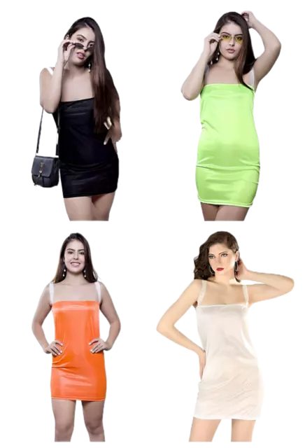 Women's Lycra Mini Dress Bright Colour Lace Shoulder Party Prom Night Dress Gift
