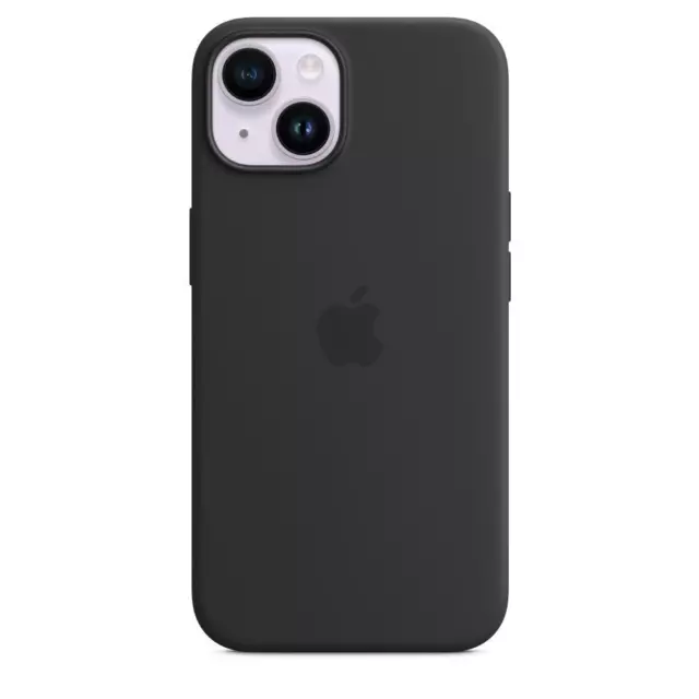 Genuine / Official Apple iPhone 14 Silicone Case with MagSafe - Midnight (Black)