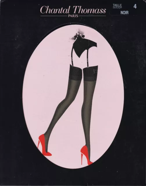 Bas couture CHANTAL THOMASS 15 deniers Noir. Taille 4. Back seam stockings.