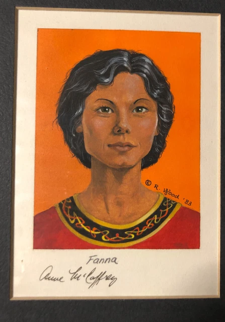 "Robin Wood" "Fanna" Dragonriders "Ista Weyr" Signed "Anne McCaffrey" Art
