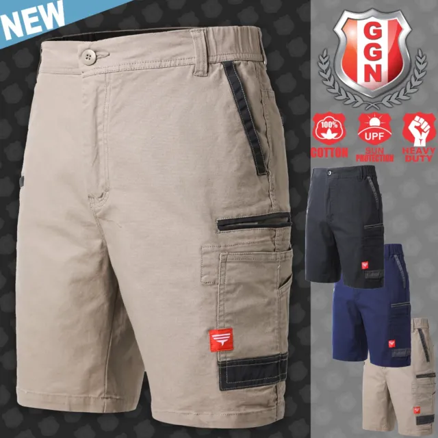 Big BEE Work Shorts Mens Workwear Stretch Cotton Canvas Cargo Pockets Patch