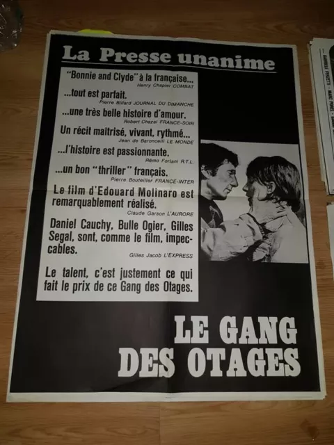 Affiche de cinéma d'époque du film: LE GANG DES OTAGES de 1972 (60x80cm)