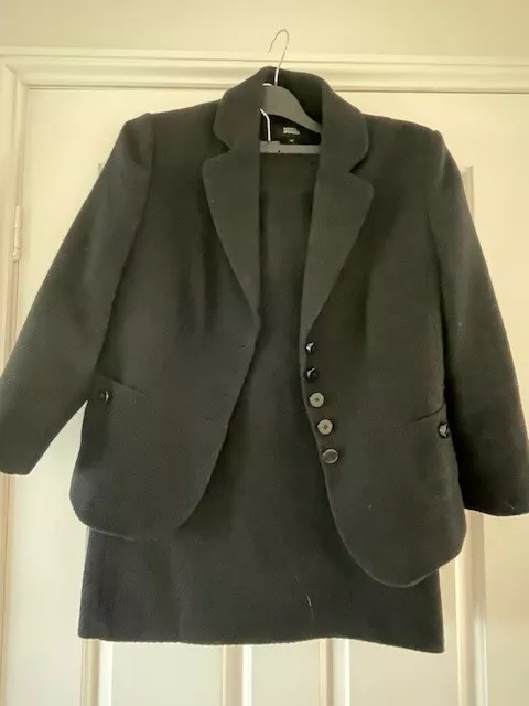 Marks and Spencer Ladies Black Wool Type Suit, Size 12