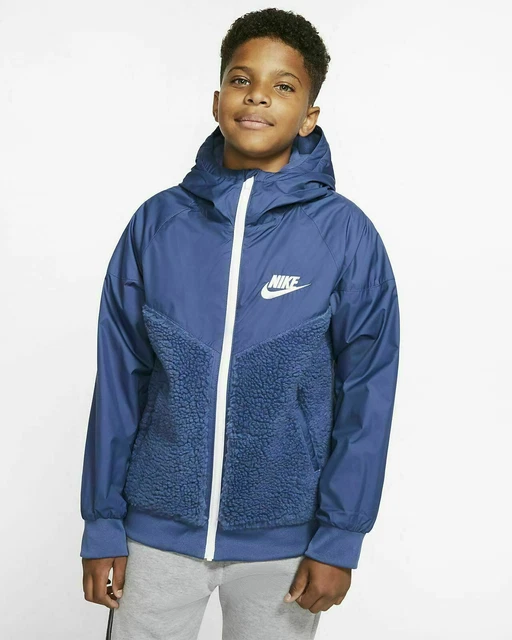 75 NEW NIKE Sportswear Windrunner Big Kids Boys Sherpa Jacket