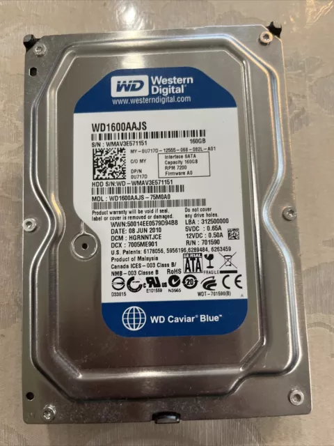 Western Digital Caviar Blue 160GB Internal 7200RPM 3.5" (WD1600AAJS) HDD