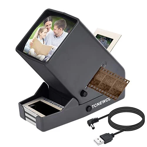 35mm Slide and Film Viewer, Negative Viewer, Desk Top LED Lighted Illuminated...
