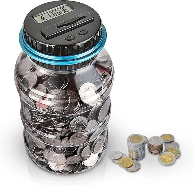 Digitale Salvadanaio Euro Counter, Automatico Coin Counting Soldi Scatola per I