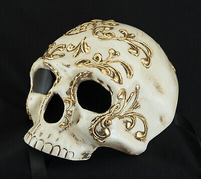Crane - Mask Venice Tête De Death - White Baroque - Carnival Venetian - 64 2