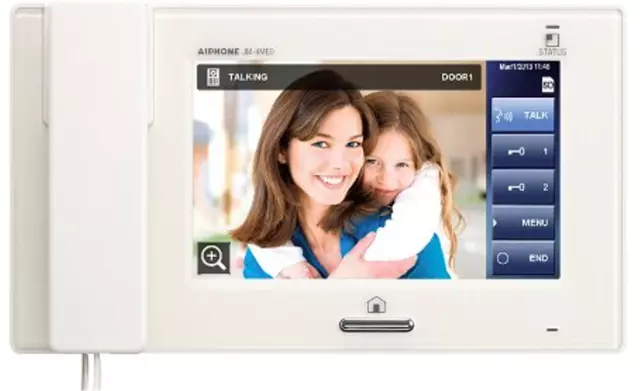 Estación de mástil de video a color con pantalla táctil manos libres Aiphone JM-4MED serie JK JM JP