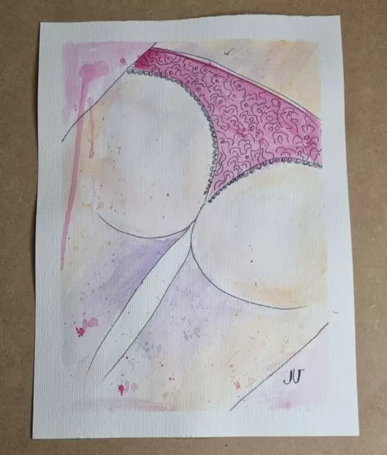 Mujer desnuda a tope arte original dibujo boceto acrílico y marcador...