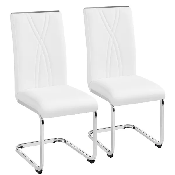 2PCS Sillas de Comedor Voladizas Sillas de Cocina con Respaldo Alto Patas