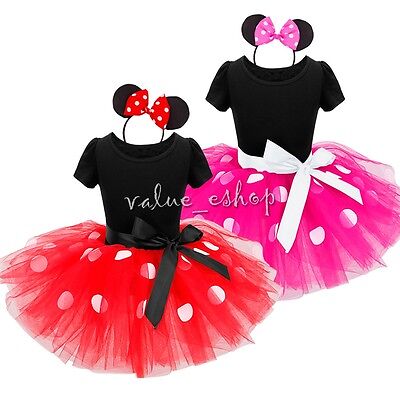 Kids Girls Baby Toddler Cartoon Mouse Party Costume Ballet Tutu Dress Clothes