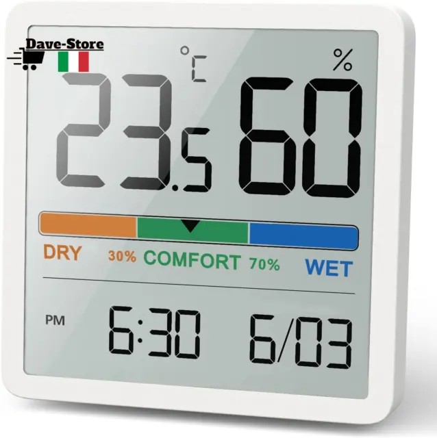 NOKLEAD Igrometro Termometro per Interni - Indicatore Digitale Con Sensore Di Mo