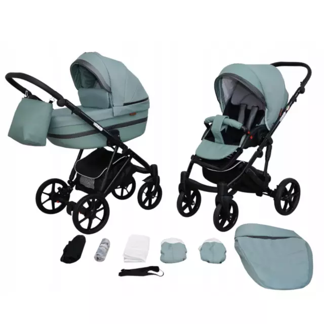 Poussette 2en1 3en1 4en1 sélection gel roues Crocos by Lux4Kids 2