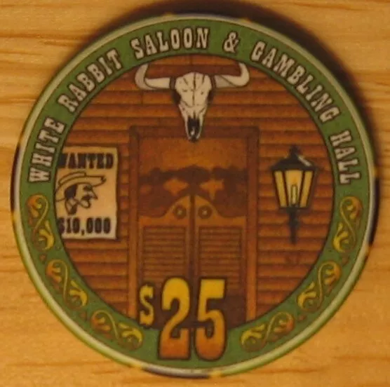 $25 White Rabbit Inn & Gambling Hall Casino Chip