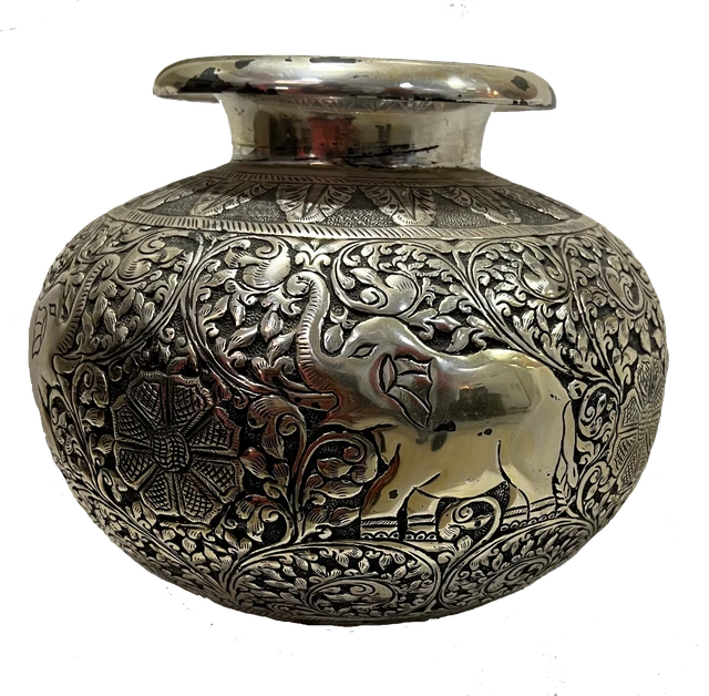 Plata Cruce Jarrón Florero, Sam Judaica, Chapado en Florero 7.8" Alto
