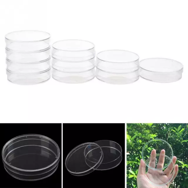 10pc Disposable Plastic Petri Dishes With Lid For Sterile Chemical Supplies 60mm