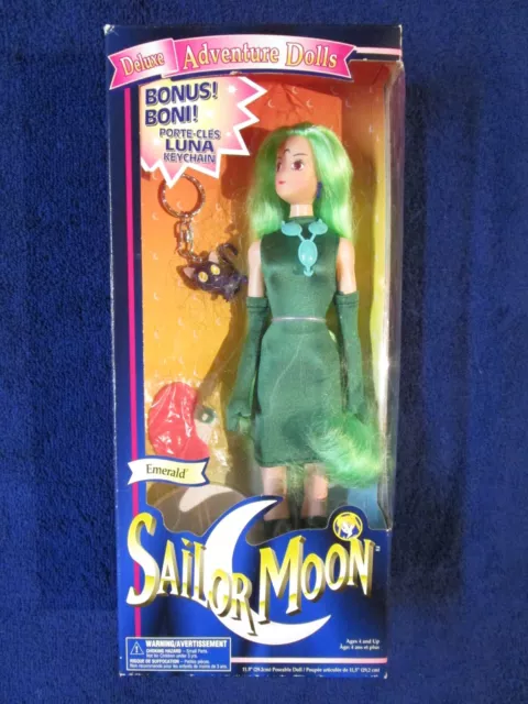 IRWIN Sailor Moon Deluxe Adventure Dolls EMERALD GREEN ESMERAUDE + LUNA Keychain