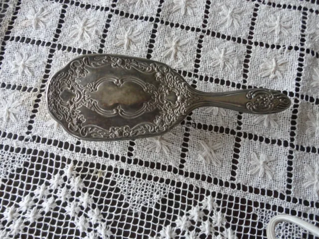 Vintage 8" silver plated hair brush