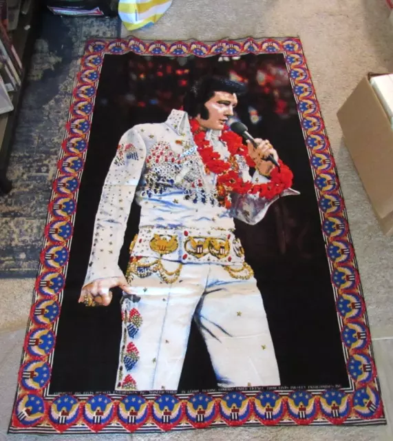 Vintage Elvis Presley Eagle Jumpsuit Wall Hanging 54" By 35"