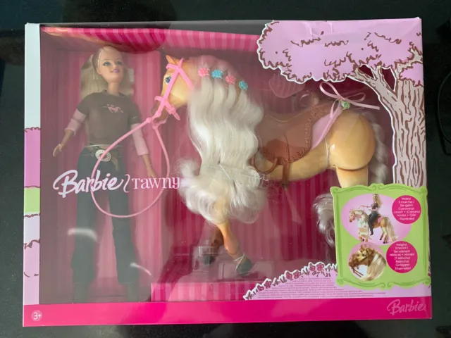 Bambola Barbie Tawny Nuova con Box Cavallo cammina